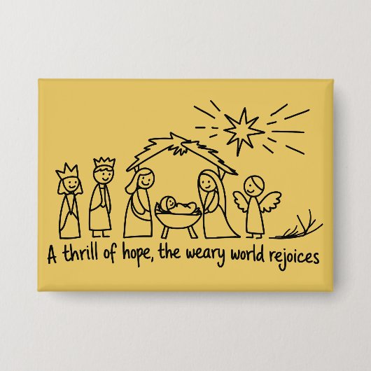 Kerststal Kerstmis Christelijk Familie Matchende  Button (Voorkant)