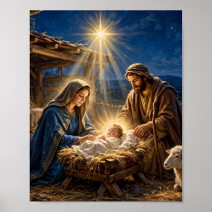 Kerststal Kerstmis Christelijke Poster