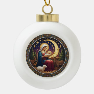 Kerststal Kerstornament – Dubbelzijdig Keramische Bal Ornament