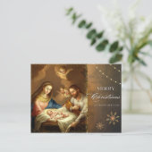 kerststal kerststal groeten feestdagenkaart (Staand voorkant)