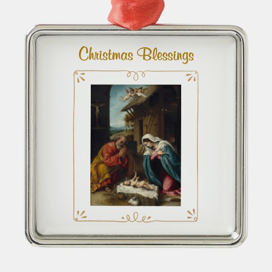 Kerststal Kerstzegens Religieus Ornament (Voorkant)