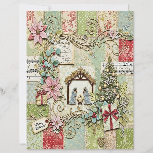 Kerststal knutselpapier (Voorkant)