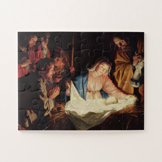 Kerststal Kraam Bethlehem Vader Baby Jezus Legpuzzel (Horizontaal)