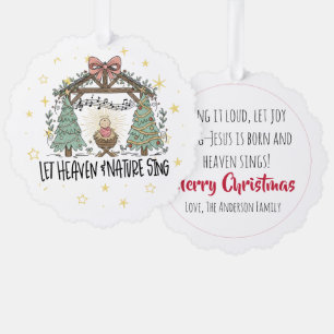 Kerststal 'Laat Hemel en Natuur Zingen' Ornament Kaart