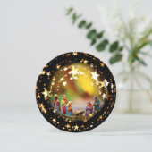 Kerststal Maagd Maria Jezus Kerstmis Sterren Feestdagenkaart (Staand voorkant)