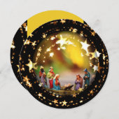 Kerststal Maagd Maria Jezus Kerstmis Sterren Feestdagenkaart (Voorkant / Achterkant)