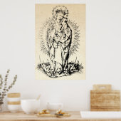 Kerststal Madonna en Kind Maagd Maria   Poster (Keuken)