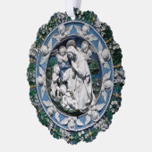 Kerststal Madonna met kind Della Robbia Ornament Kaart (Links)