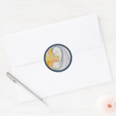 Kerststal Madonna met kind Ronde Sticker (Envelop)
