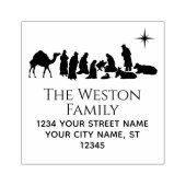 Kerststal manager Baby Jezus Naam Adres Rubberstempel (Afrduk)