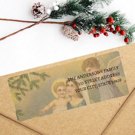 Kerststal Maria Jezus Engelen Label