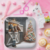 Kerststal met Australische herder Papieren Bordje (Feest)