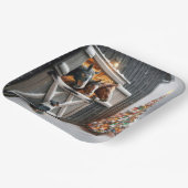 Kerststal met Australische herder Papieren Bordje (Gebogen)