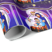 Kerststal met baby Jezus Cadeaupapier (Rol Hoek)