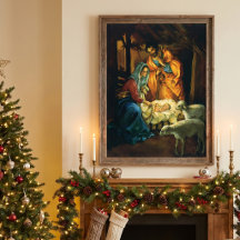 Kerststal met Baby Jezus in de kribbe