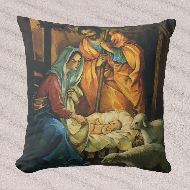 Kerststal met Baby Jezus in kribbe Kussen (Creator heeft geüpload)