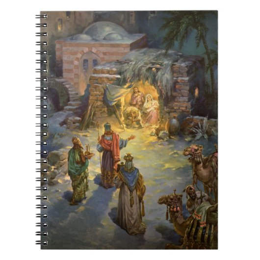 Kerststal met bezoekende Wijzen Notitieboek (Voorkant)