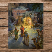 Kerststal met bezoekende Wijzen Poster