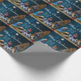 Kerststal met citaat cadeaupapier