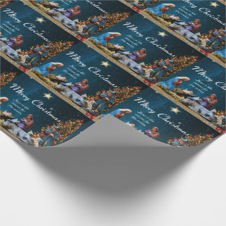 Kerststal met citaat cadeaupapier