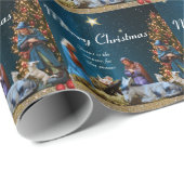 Kerststal met citaat cadeaupapier (Rol Hoek)