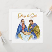 Kerststal met 'Ere zij God' tekst Kaart (Voorkant / Achterkant in situ)