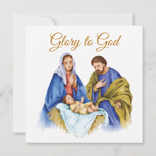 Kerststal met 'Ere zij God' tekst Kaart (Voorkant)