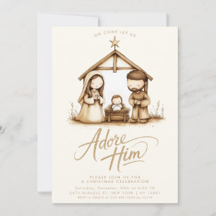 Kerststal met Jezus Kind Religieus Kerstfeest Kaart