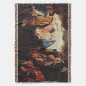 Kerststal met Maria Jozef Baby Jezus Deken (Voorkant Verticaal)