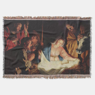 Kerststal met Maria Jozef Baby Jezus Deken