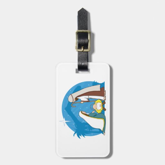 Kerststal met Maria Jozef en Baby Jezus Bagagelabel (Voorkant verticaal)