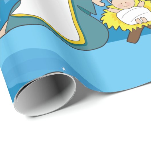 Kerststal met Maria Jozef en Baby Jezus Cadeaupapier (Rol Hoek)