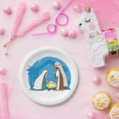 Kerststal met Maria Jozef en Baby Jezus Papieren Bordje (Feest)