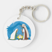 Kerststal met Maria Jozef en Baby Jezus Sleutelhanger (Achterkant)