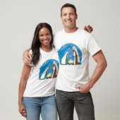 Kerststal met Maria Jozef en Baby Jezus T-shirt (Unisex)