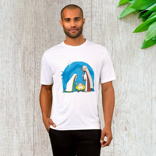 Kerststal met Maria Jozef en Baby Jezus T-shirt