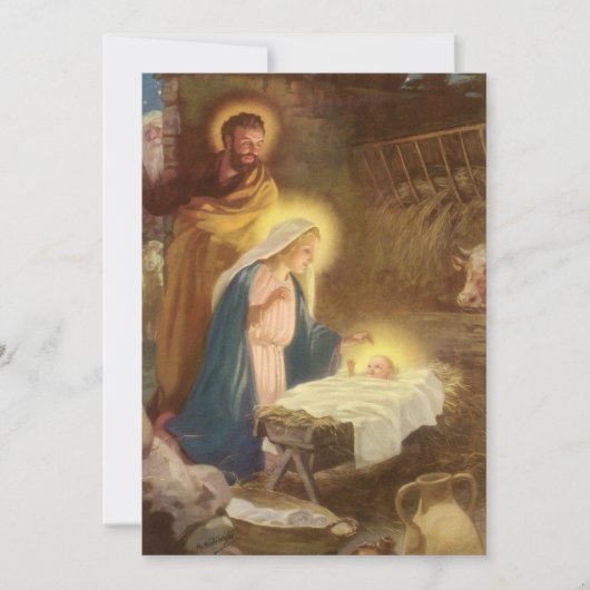 Kerststal met Maria, Jozef en het kindje Jezus (Voorkant)