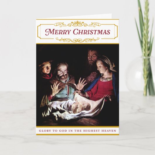 Kerststal met religieus thema kaart (Voorkant)