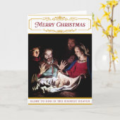 Kerststal met religieus thema kaart (Gele Bloem)
