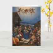 Kerststal met religieus thema kaart (Gele Bloem)