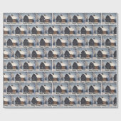 Kerststal met sneeuwvlokken cadeaupapier (Vlak)