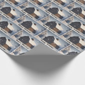 Kerststal met sneeuwvlokken cadeaupapier (Hoek)