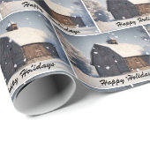 Kerststal met sneeuwvlokken cadeaupapier (Rol Hoek)