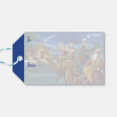 Kerststal met wijzen Kerstvakantie Cadeaulabel (Achterkant Horizontaal)