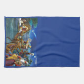 Kerststal met wijzen Kerstvakantie   Theedoek (Horizontaal)