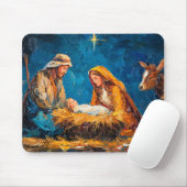 Kerststal, mooie illustratie, muismat (Met muis)