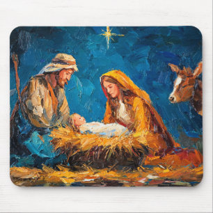 Kerststal, mooie illustratie, muismat