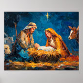 Kerststal, mooie illustratie, poster (Voorkant)