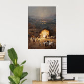 Kerststal muurkunst Kerststal kunst Jezus Kunstwer Poster (Thuiskantoor)