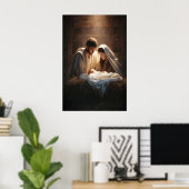 Kerststal muurkunst Kerststal Kunst Jezus Kunstwer Poster (Thuiskantoor)